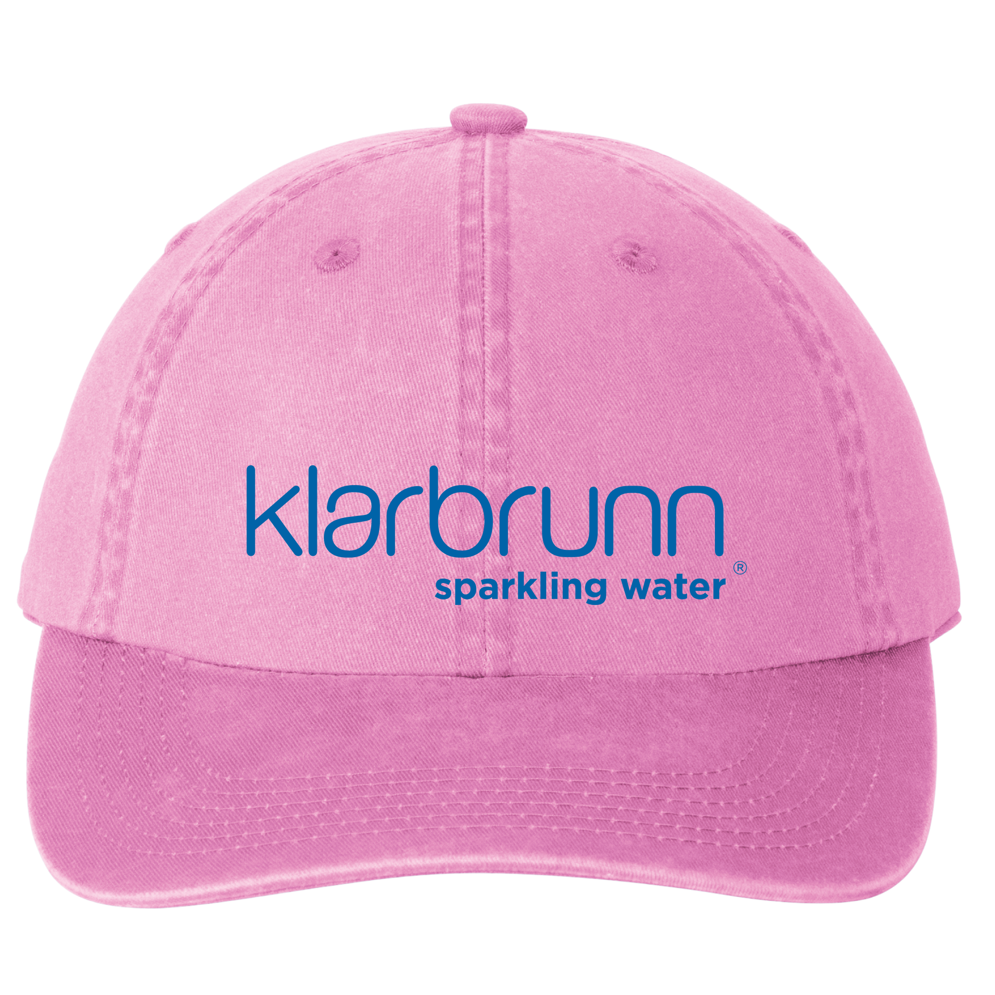 pink dad cap blue klarbrunn logo